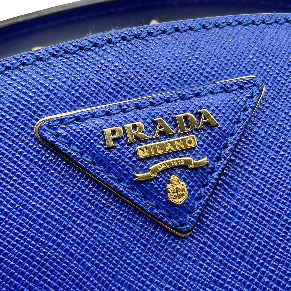 PRADA Odette 2WAY Bag Blue1BH123 Leather
