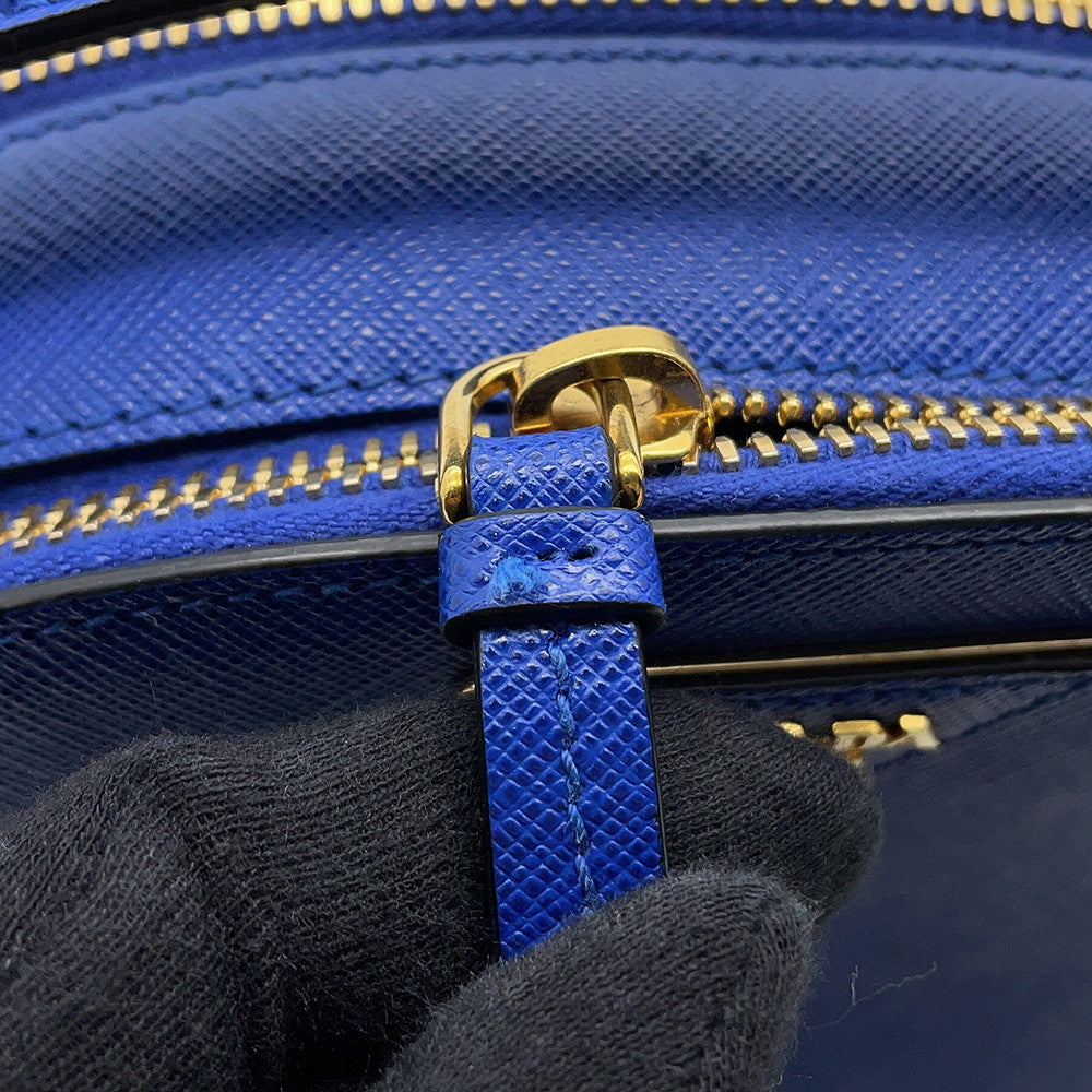 PRADA Odette 2WAY Bag Blue1BH123 Leather
