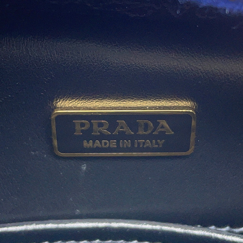 PRADA Odette 2WAY Bag Blue1BH123 Leather