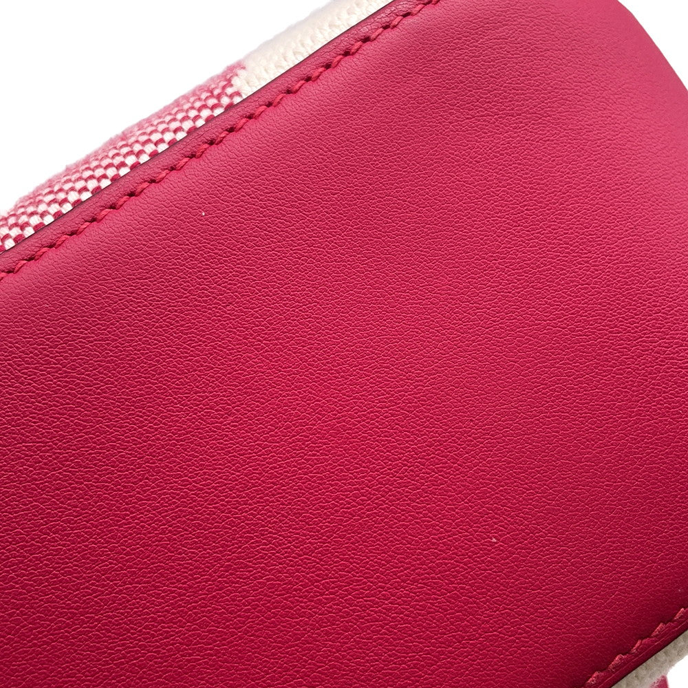 HERMES H Ambie Framboise Toile H Swift Leather Size PM