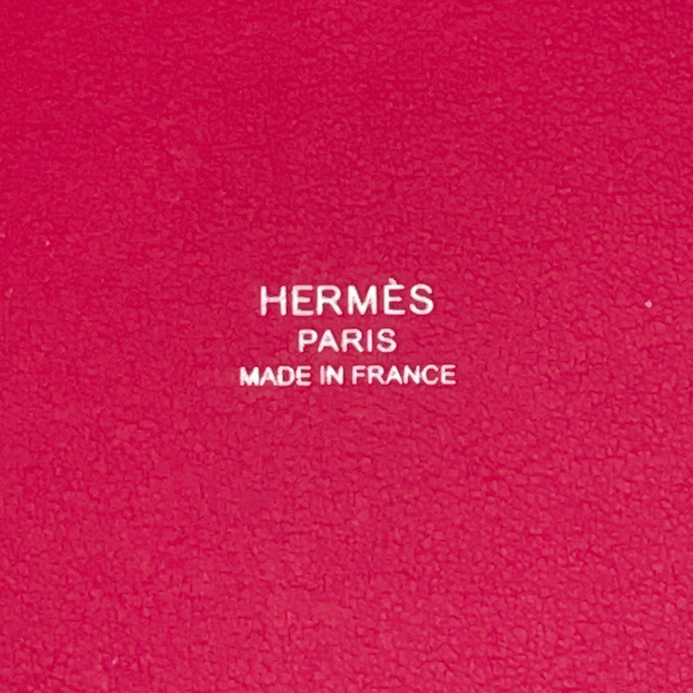 HERMES H Ambie Framboise Toile H Swift Leather Size PM