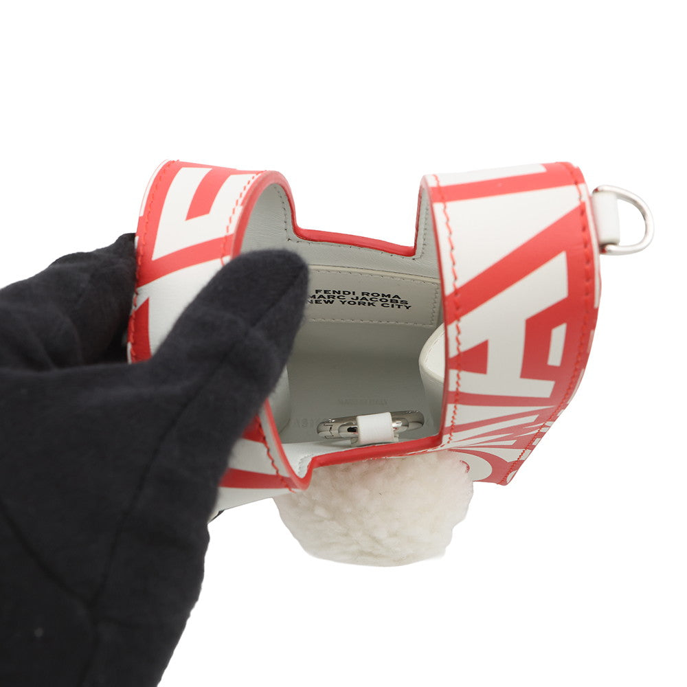 FENDI Marc Jacobs Mini Bustina Bunny Shoulder Bag White/Red7SA169 Leather