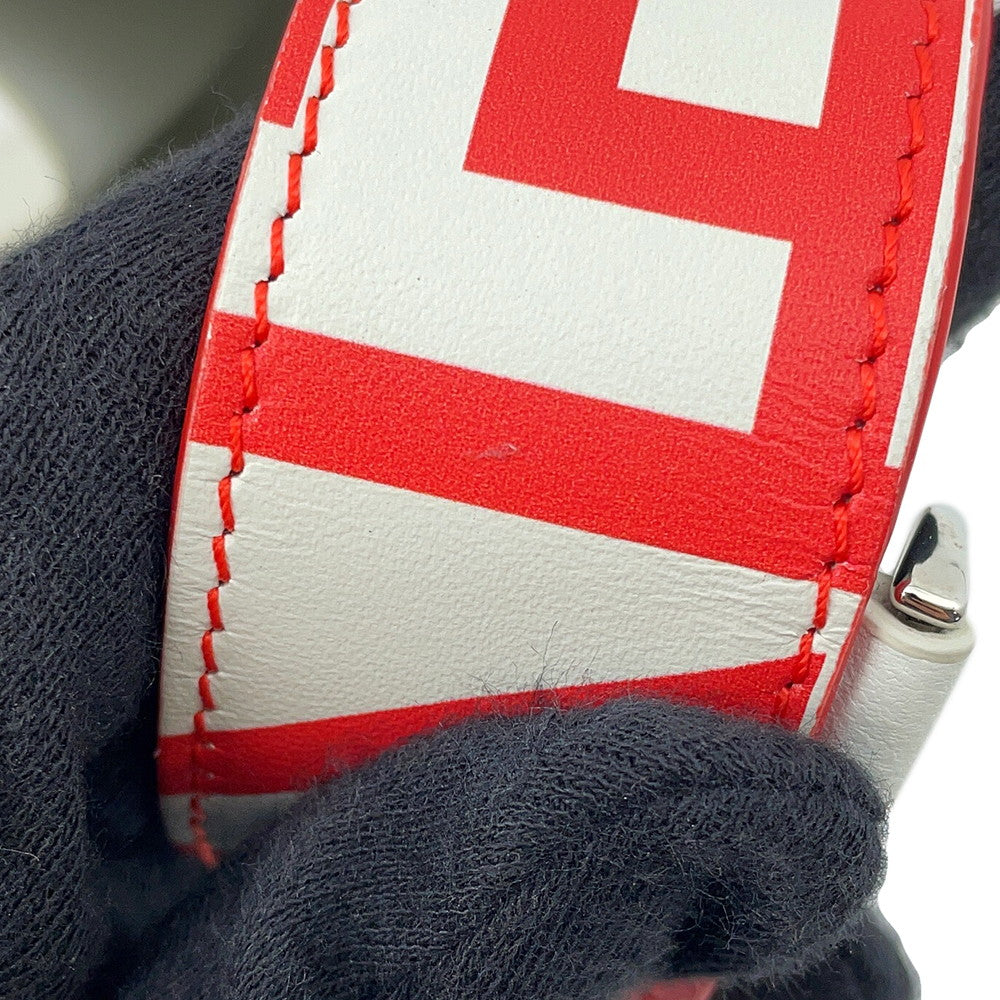 FENDI Marc Jacobs Mini Bustina Bunny Shoulder Bag White/Red7SA169 Leather