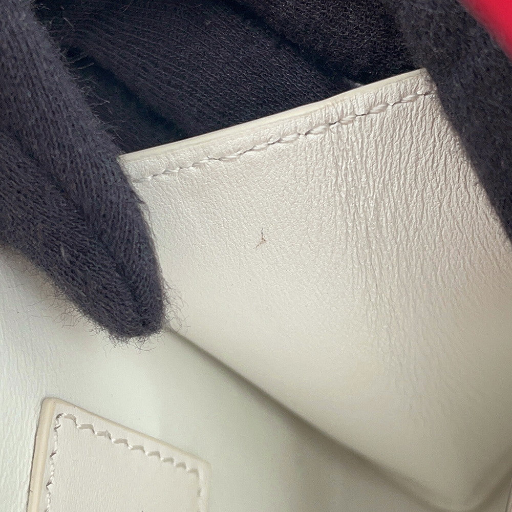FENDI Marc Jacobs Mini Bustina Bunny Shoulder Bag White/Red7SA169 Leather