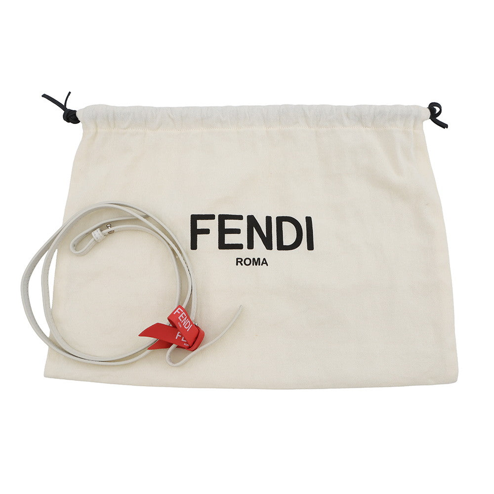 FENDI Marc Jacobs Mini Bustina Bunny Shoulder Bag White/Red7SA169 Leather