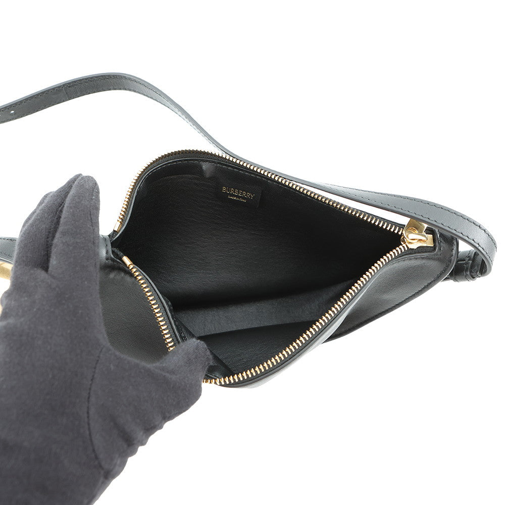 BURBERRY Shield Sling Bell Bag Charm Shoulder Bag Black8077580 Leather Size Mini