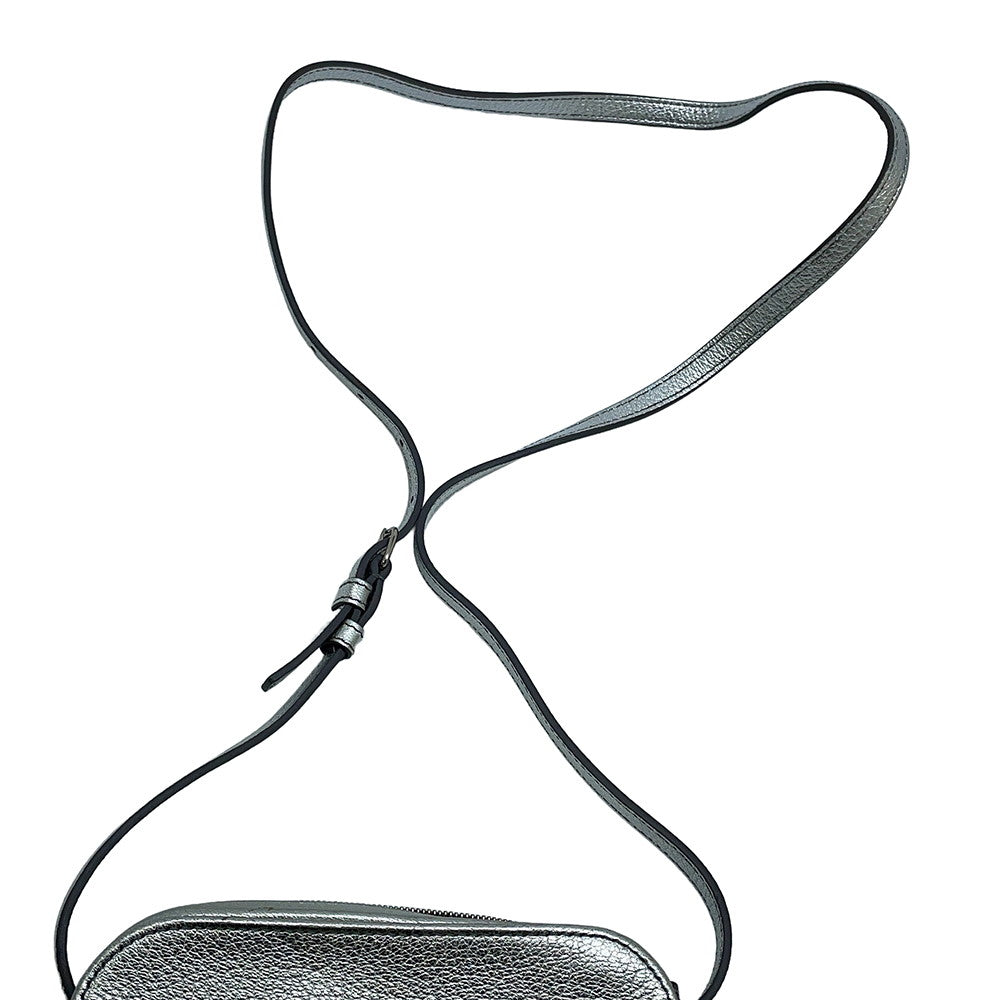 BALENCIAGA Everyday camera bag Silver552372 Leather Size XS