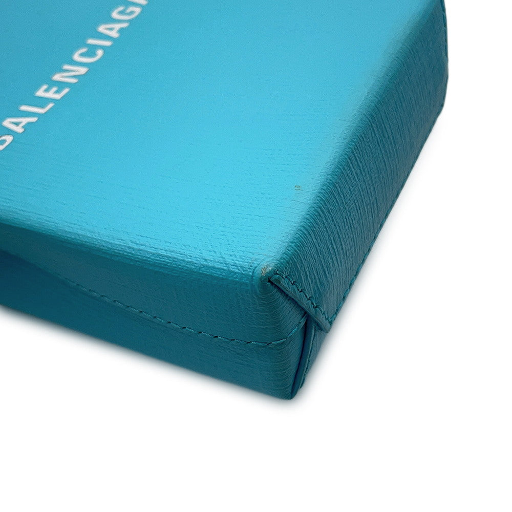 BALENCIAGA Phone Shoulder Light Blue593826 Leather