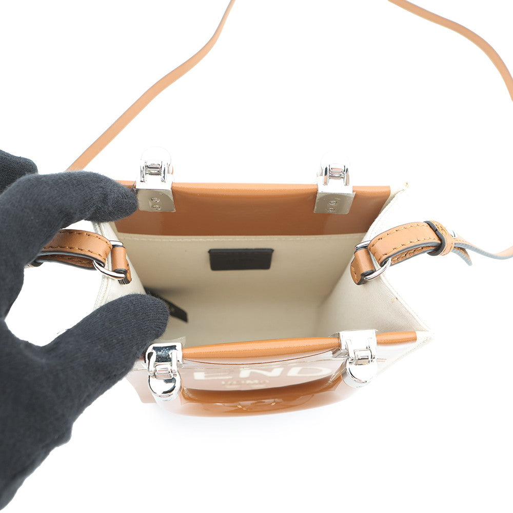 FENDI Sunshine shopper Brown/Ivory8BS051 Canvas Size Mini