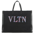 Valentino Garavani VLTN Tote Black Canvas Leather