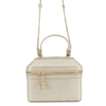 BVLGARI Serpenti 2-Way Vanity Bag Champagne Gold Karung embossed leather