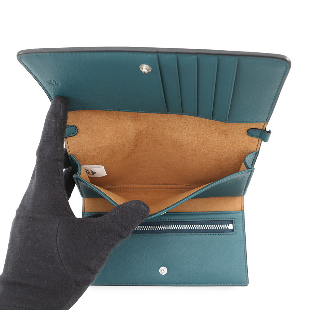 MCM Visetos Shoulder Wallet BlueMXEBAKM01JY001 Leather