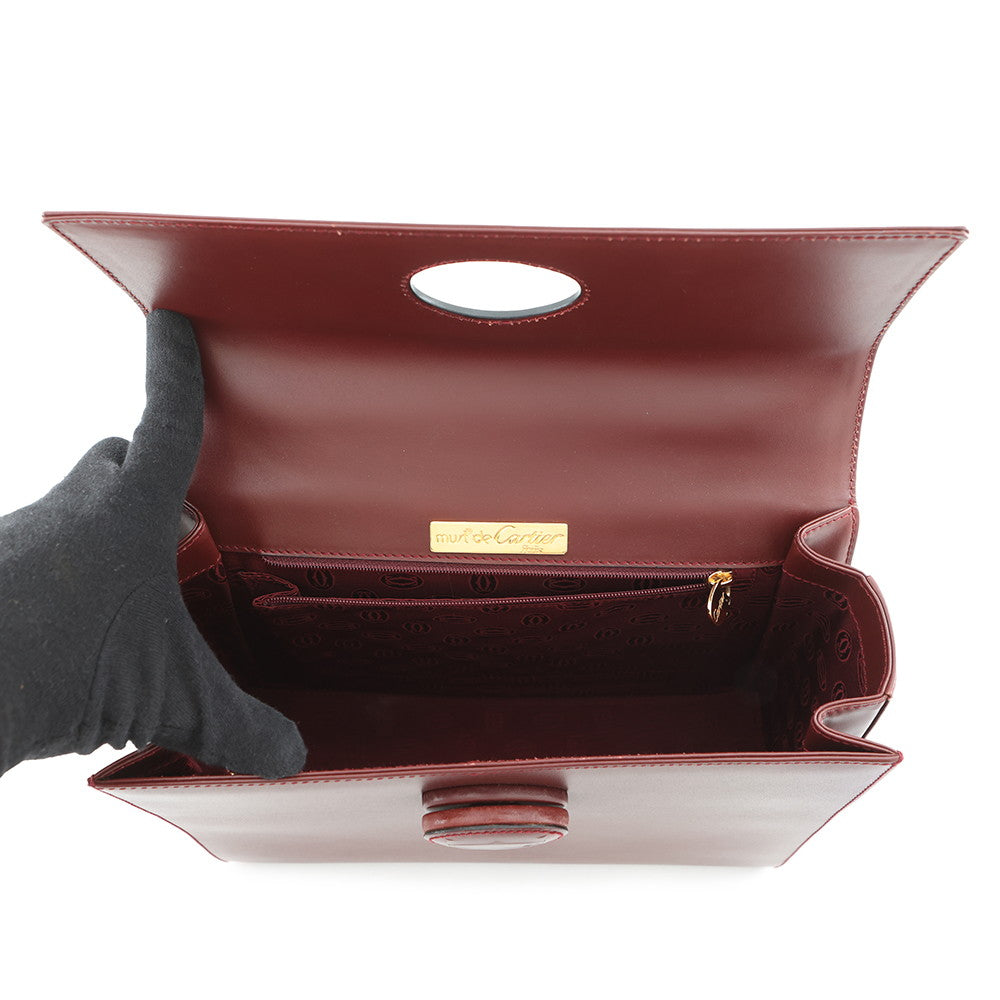 CARTIER Must Line Handbag Bordeaux Leather