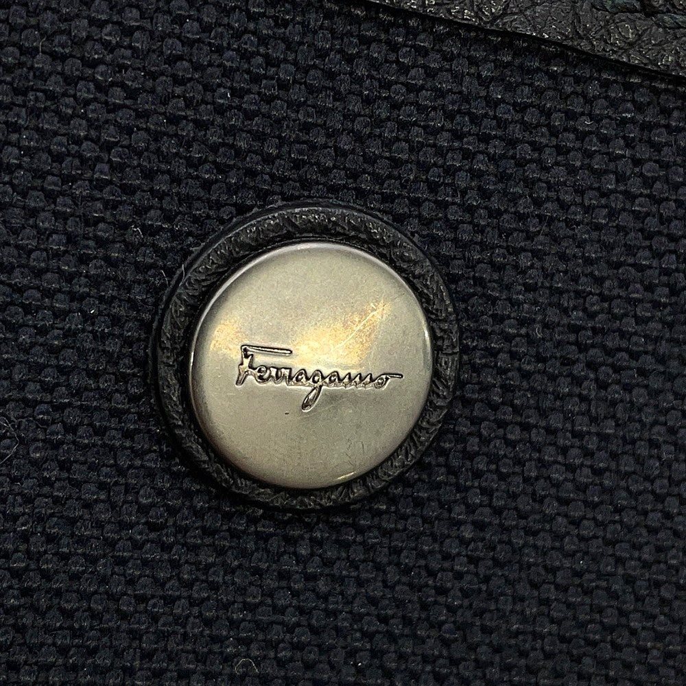 Ferragamo Tote Bag Black240797 Canvas Leather