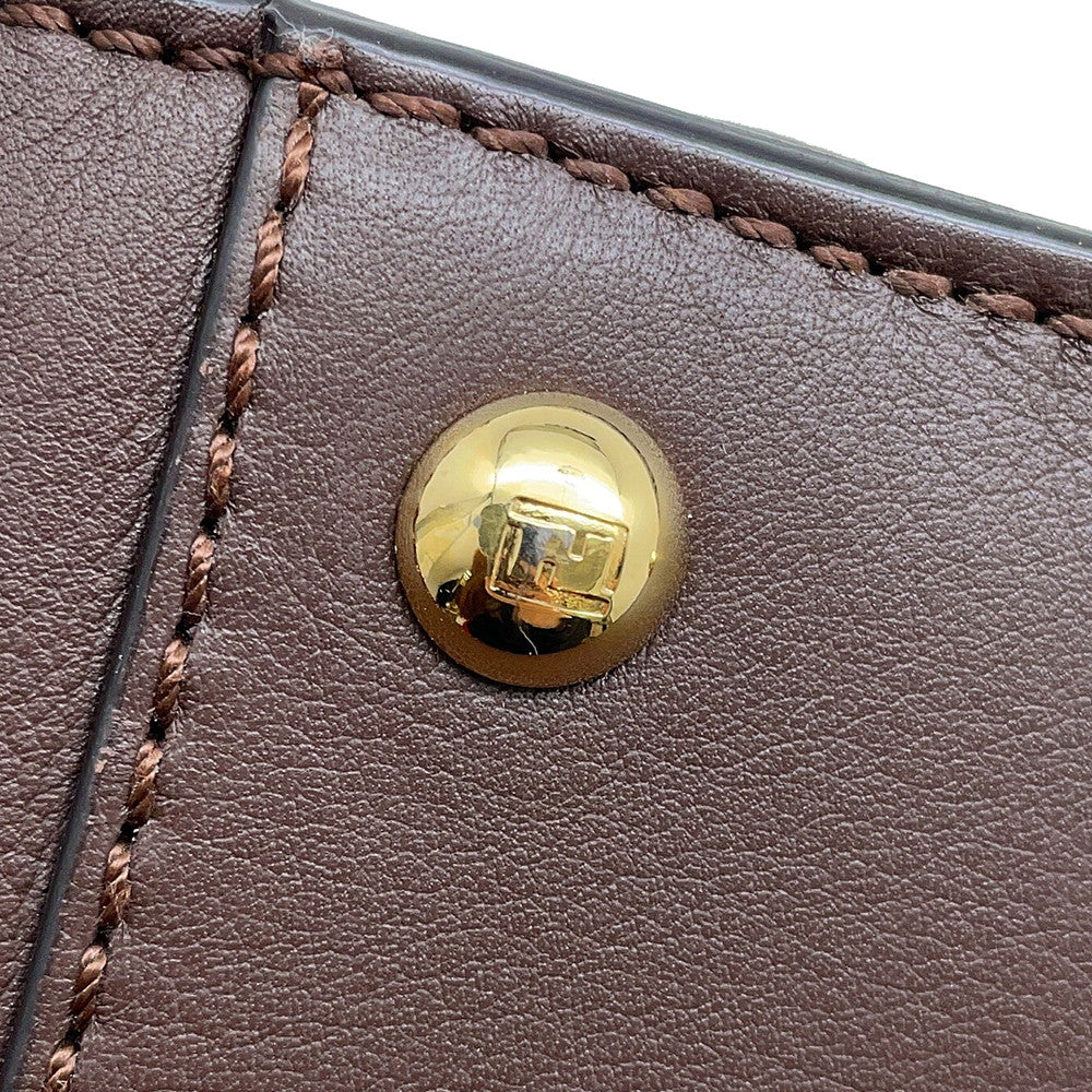 FENDI Peekaboo Icy You Brown8BN321 Leather Size Medium