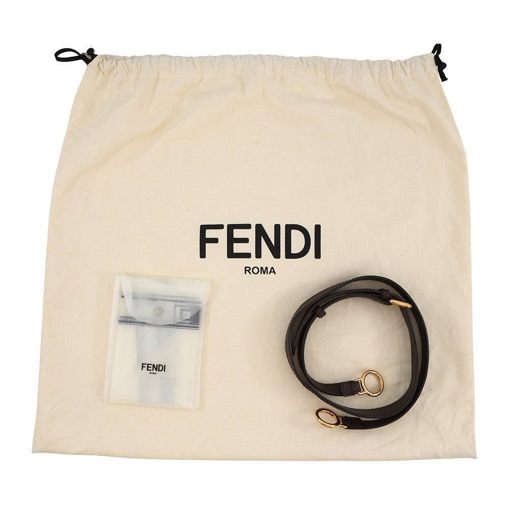 FENDI Peekaboo Icy You Brown8BN321 Leather Size Medium