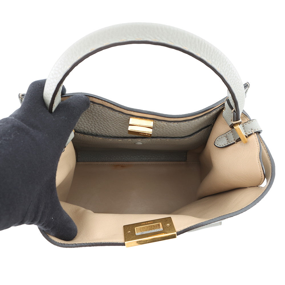 FENDI Peekaboo X-Lite Gray8BN310 Calf Leather Size regular