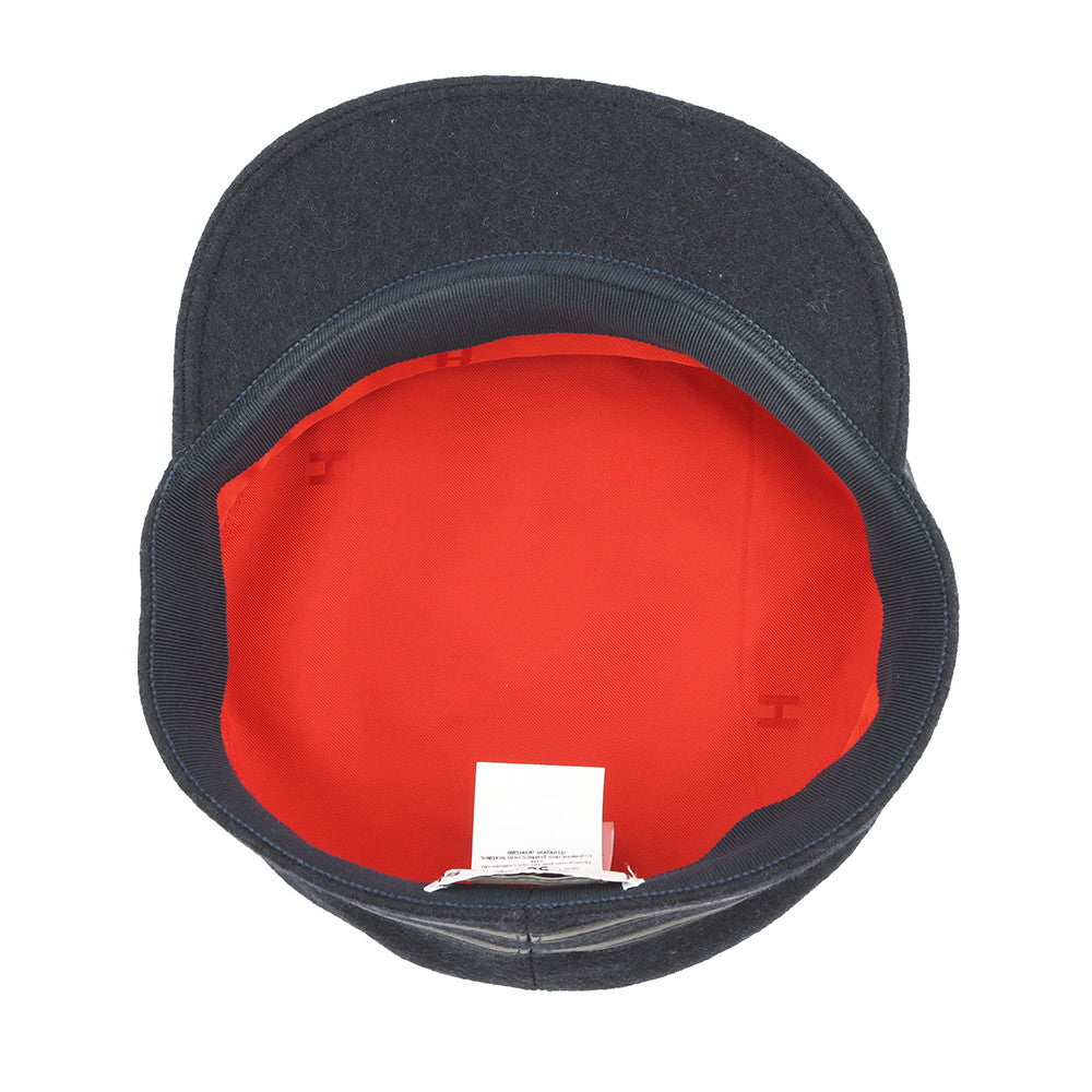 HERMES Cap Size 58 Navy Wool 100%