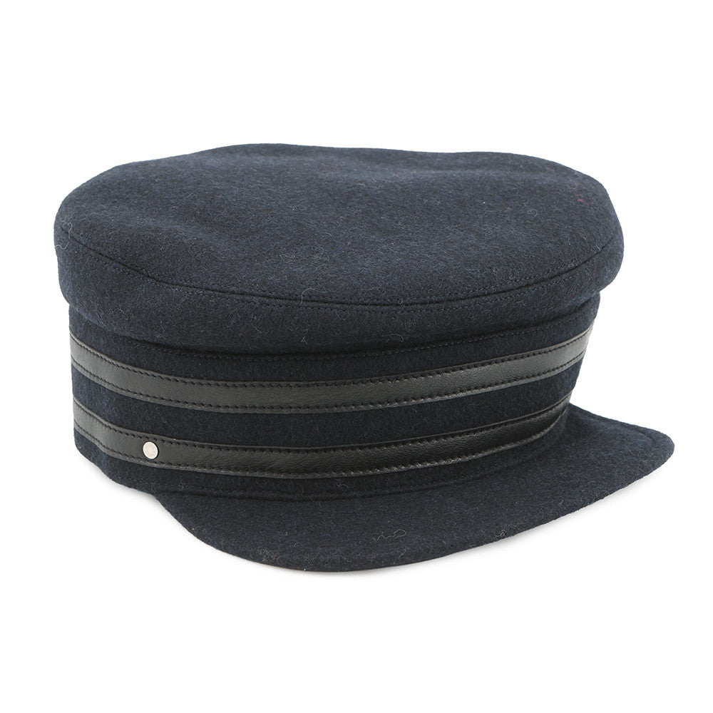HERMES Cap Size 58 Navy Wool 100%