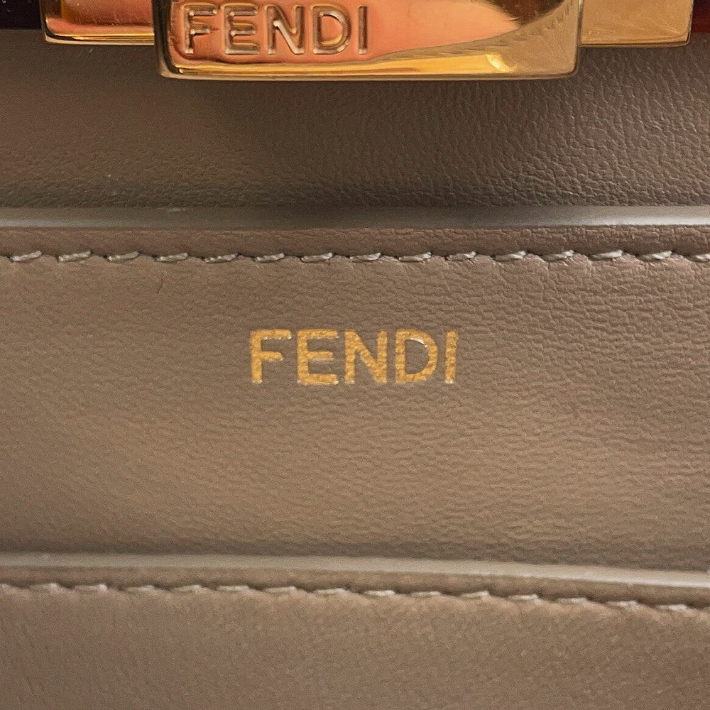 FENDI Peekaboo Icy You Gray8BN321 Leather Size Medium