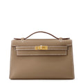 HERMES PochetteKelly Etoupe Swift Leather