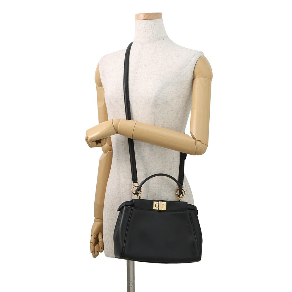FENDI Peekaboo Black8BN244 Leather Size Mini