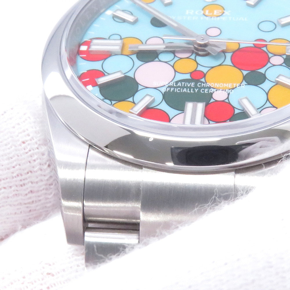 ROLEX Oyster Perpetual W36mm Stainless Steel Turquise Blue Celebration Dial126000