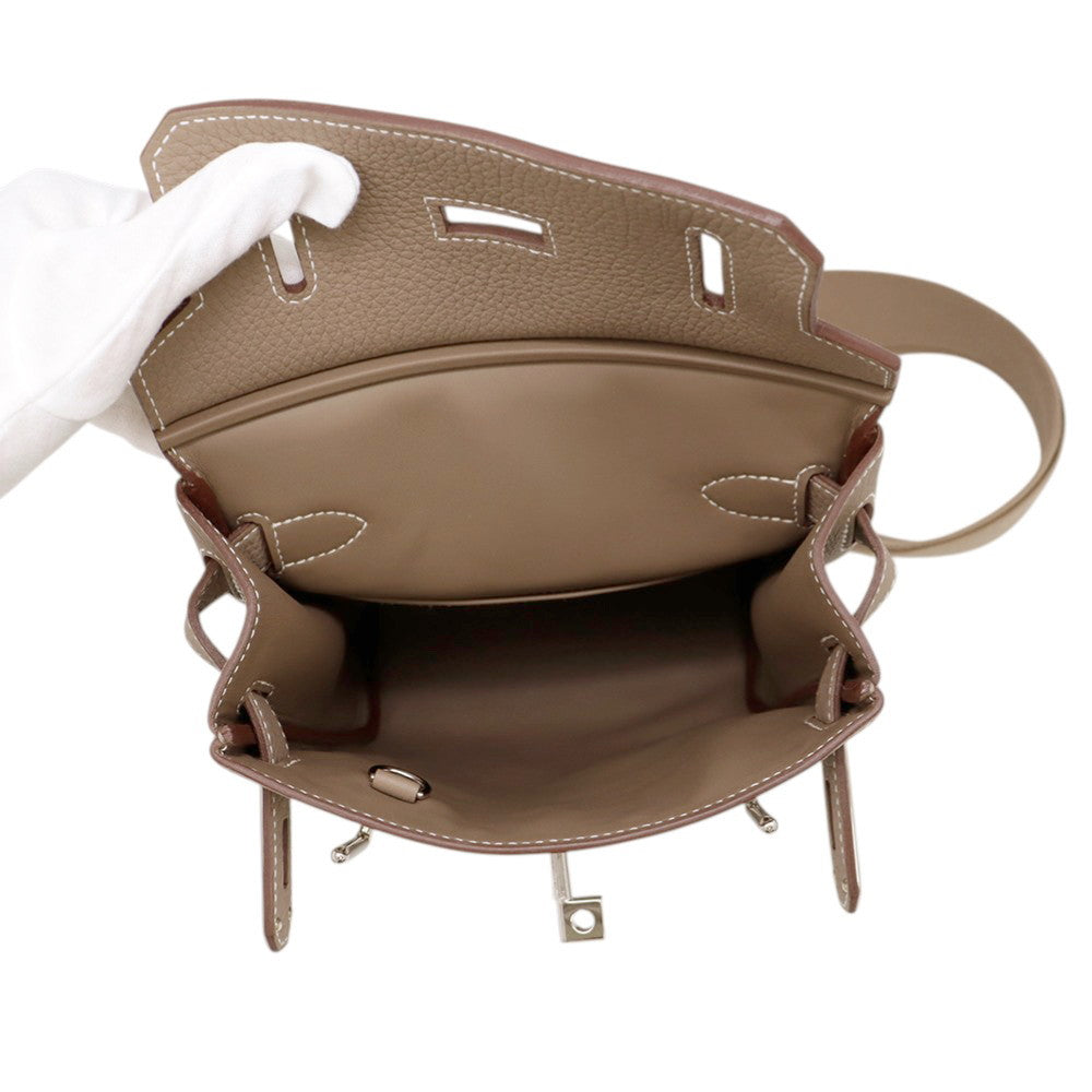 HERMES Akkad Etoupe Togo Leather Size PM