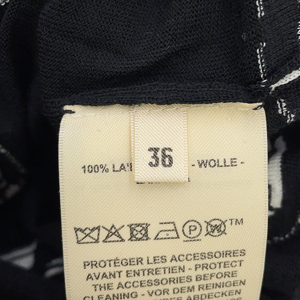 HERMES Long-sleeved cardigan, Félonerie motif Size 36 BlackH6E2740D Wool 100%