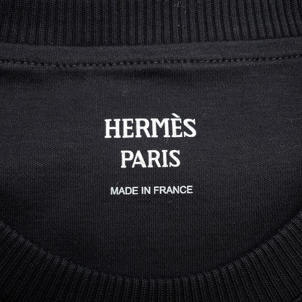 HERMES Maxi T-shirt Cartouche Size 34 BlackH6E4620DC Cotton100%