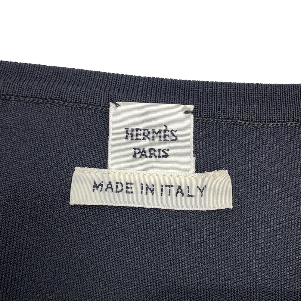 HERMES Zip-up Jacket Size 40 BlackH6E2222DR Silk79% Nylon22% Polyurethane2%