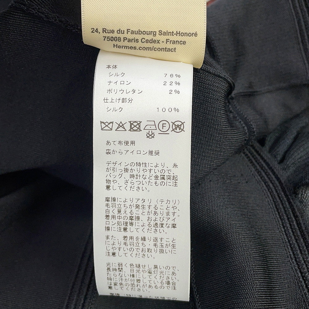 HERMES Zip-up Jacket Size 40 BlackH6E2222DR Silk79% Nylon22% Polyurethane2%