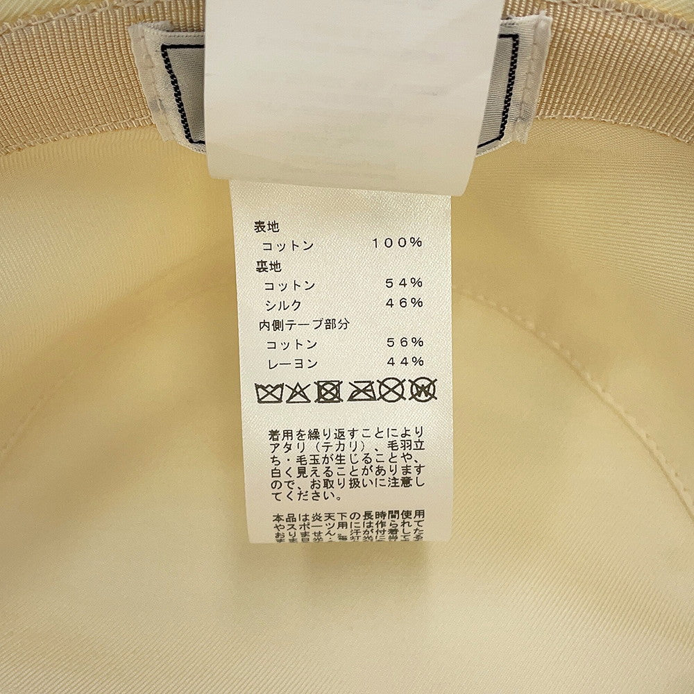 HERMES Harper H Electric Hat Size 59 Blanc Lotus Cotton100%