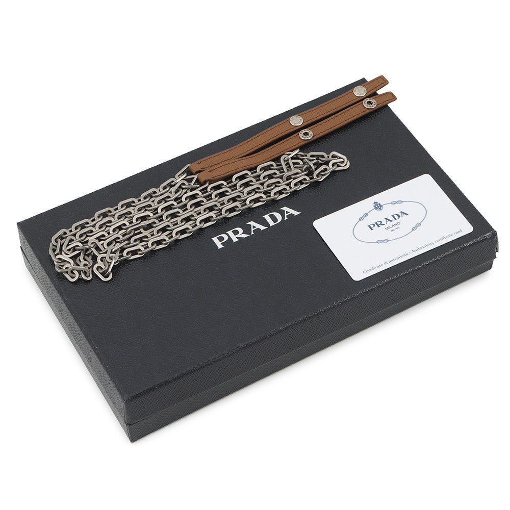 PRADA Chain wallet Camel1MT440 Saffiano Leather