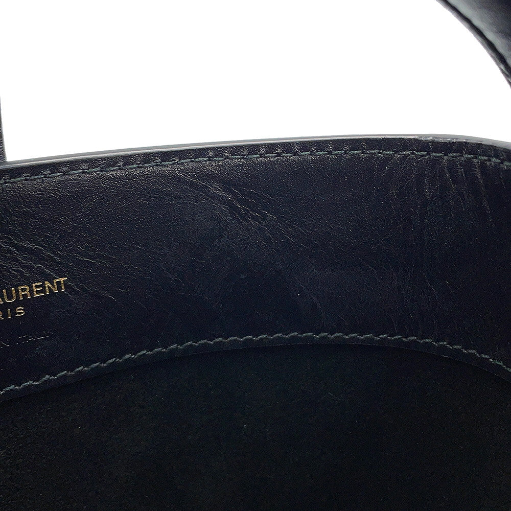 SAINT LAURENT PARIS LE 37 Bucket 2-Way Shoulder Bag Black765870 Calf Leather Size Mini