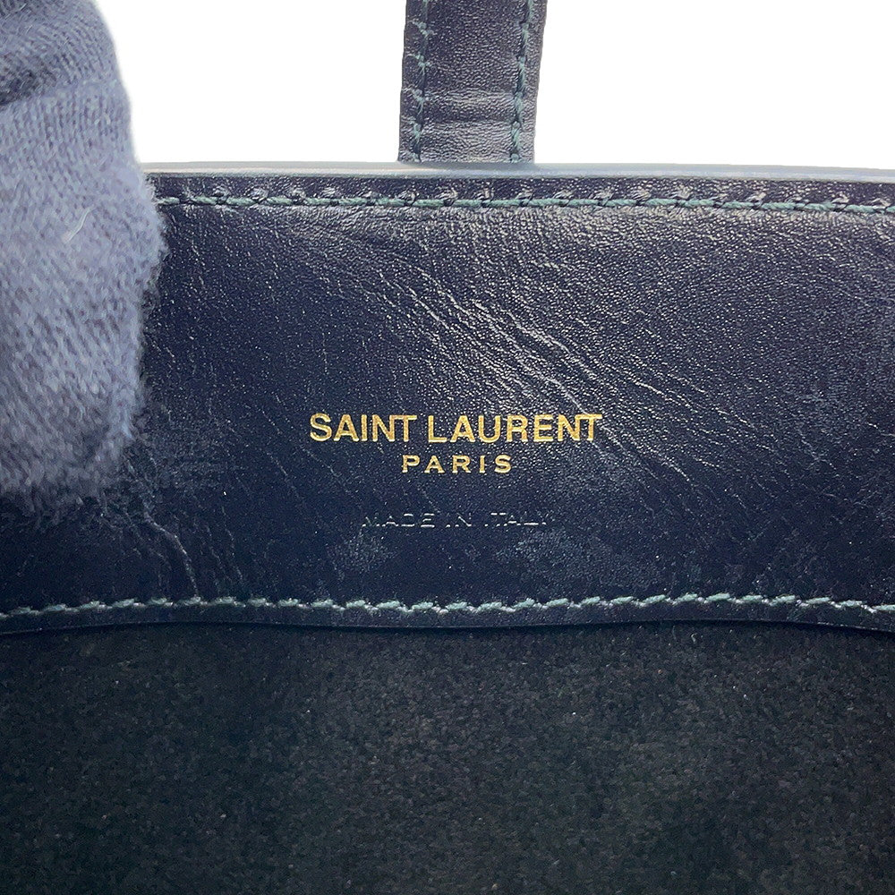 SAINT LAURENT PARIS LE 37 Bucket 2-Way Shoulder Bag Black765870 Calf Leather Size Mini
