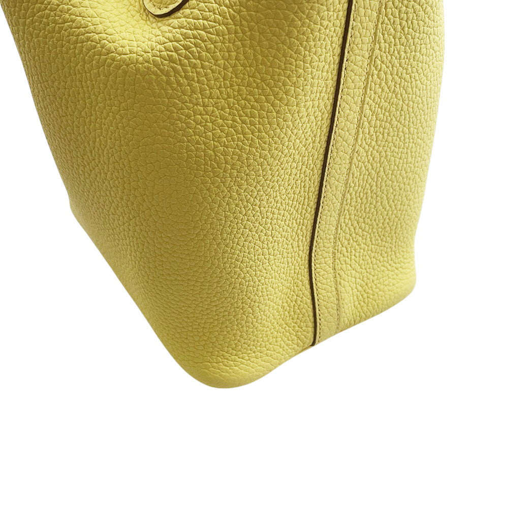 HERMES Picotin Lock Eclat Limoncello/Orange Minian Taurillon Clemence Swift Leather Size PM