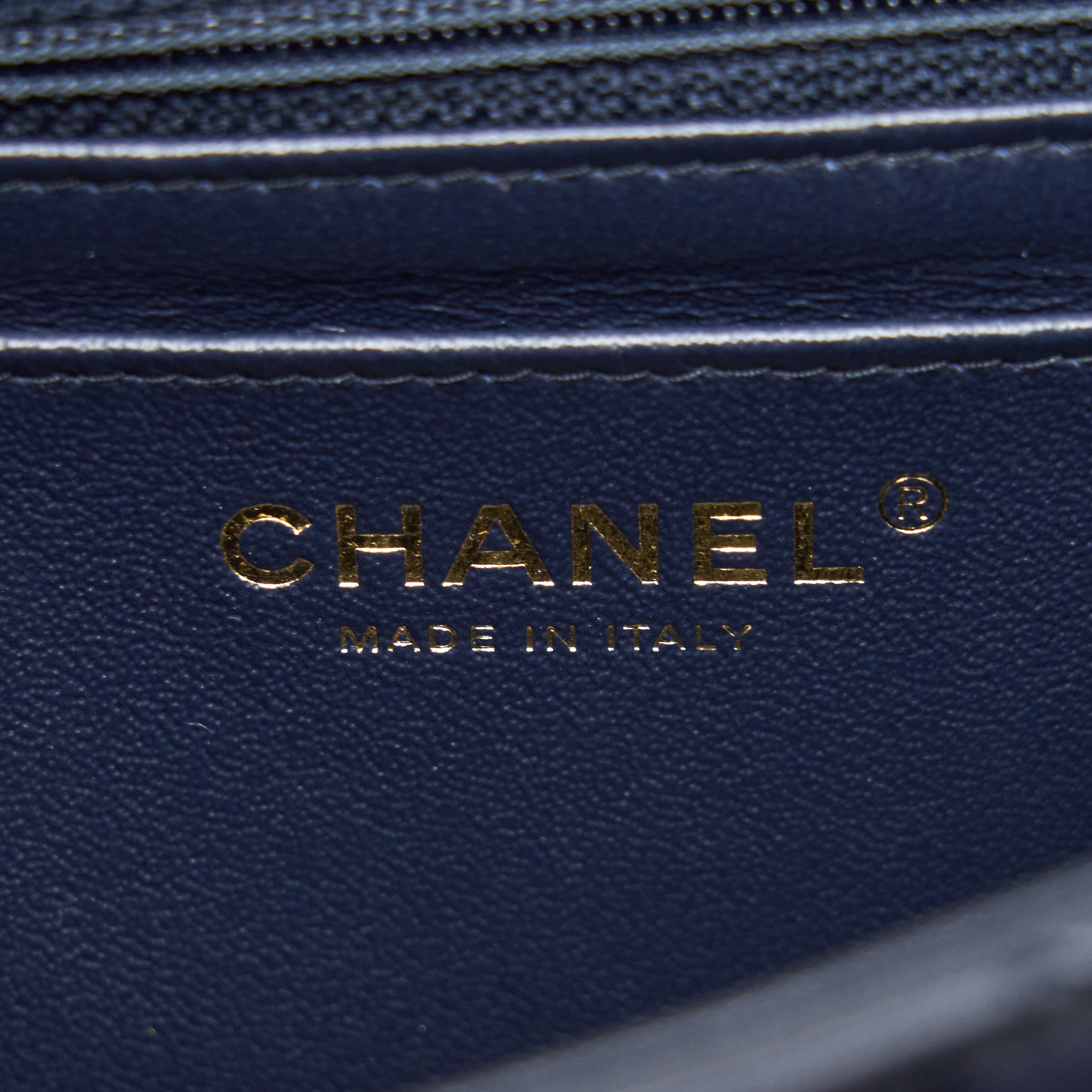 Chanel Mini Rectangular Flap Bag Lambskin Navy L