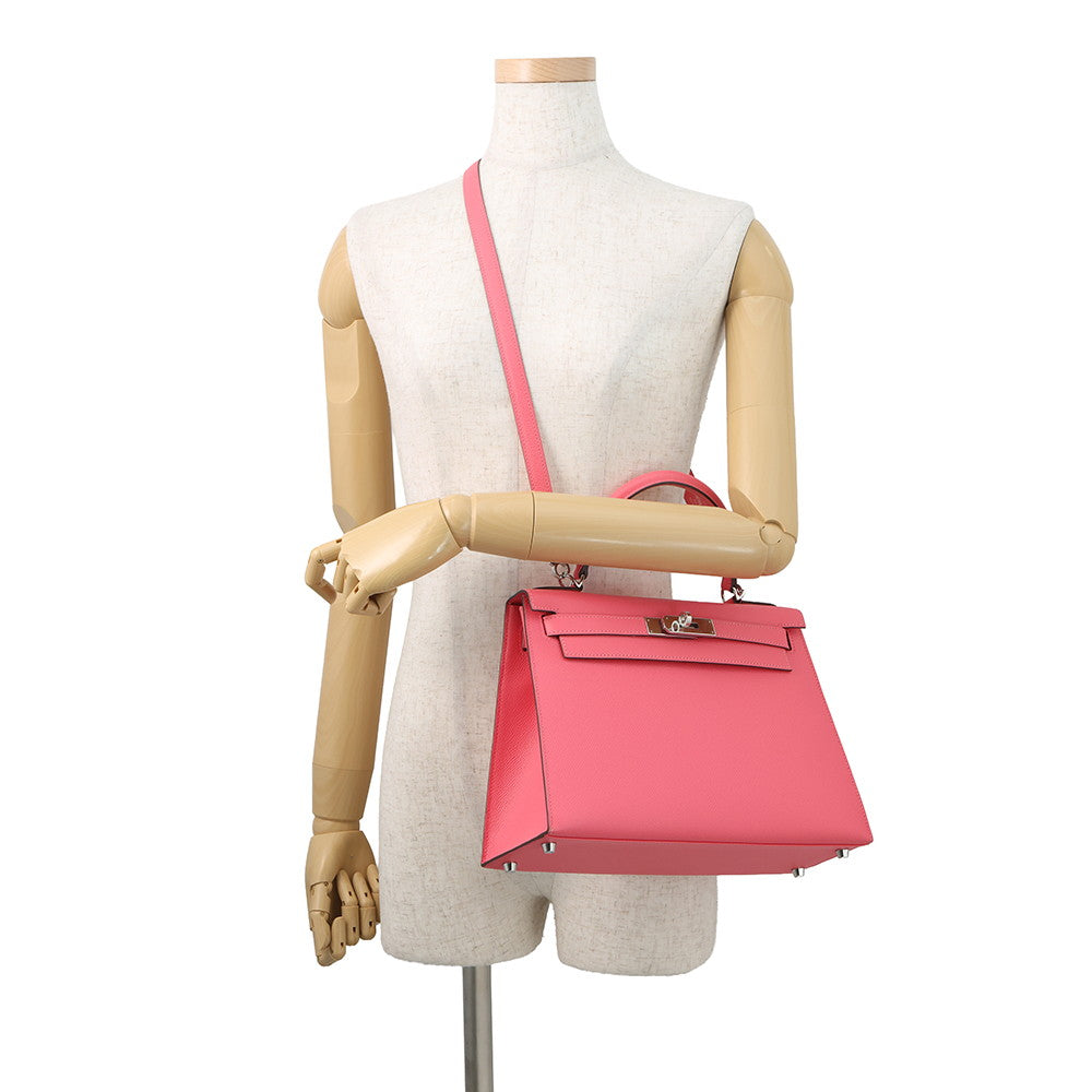 HERMES Kelly Sellier Rose Azalee Epsom Size 28