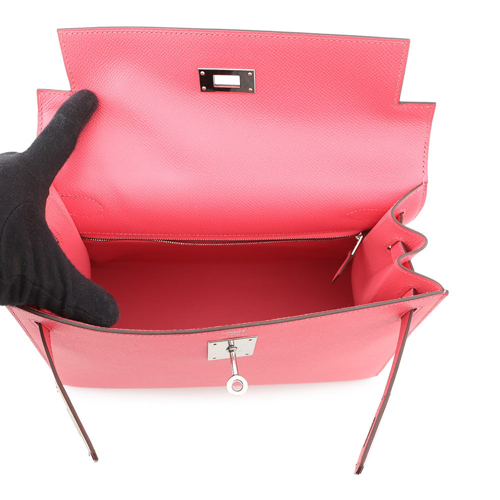 HERMES Kelly Sellier Rose Azalee Epsom Size 28