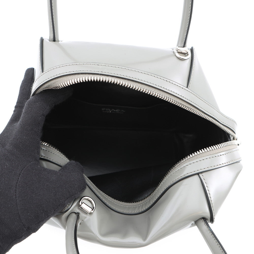 PRADA Supernova 2-way Handbag Gray1BA366 Leather Size Small
