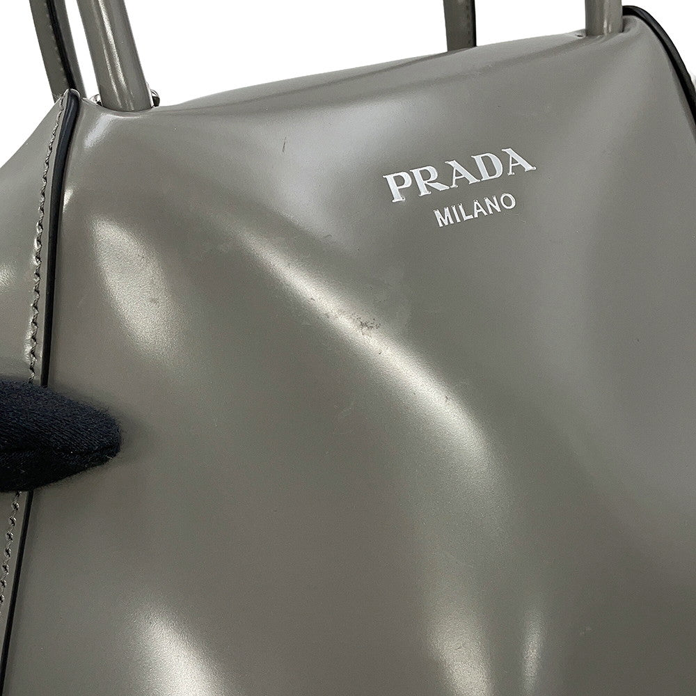 PRADA Supernova 2-way Handbag Gray1BA366 Leather Size Small