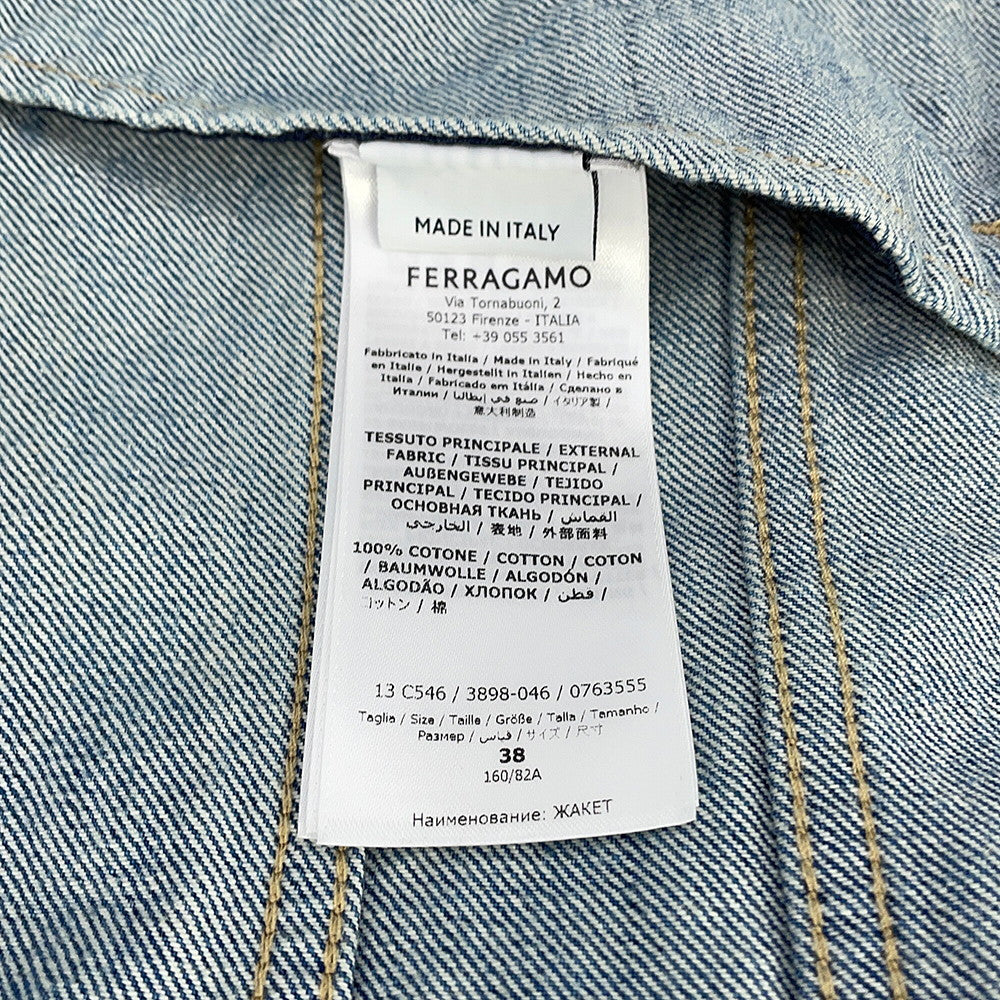 Ferragamo Denim Jacket Size 38 Blue13C546 763555 Cotton100%