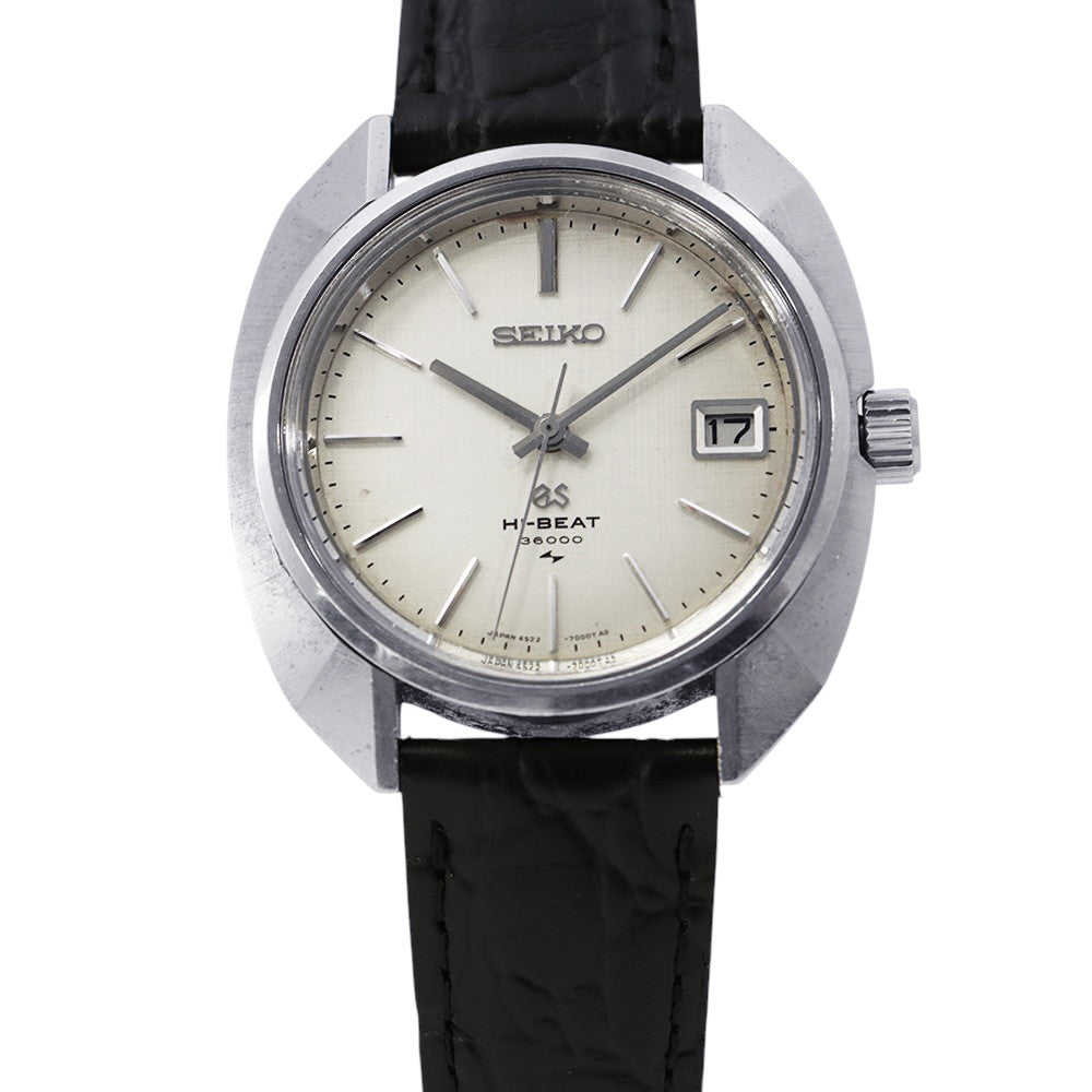 SEIKO Grand SEIKO Hi-Beat36000 W37mm Stainless Steel Leather Silver Dial4522-7000