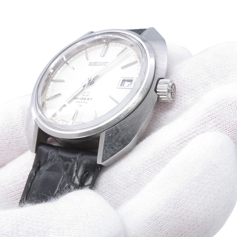 SEIKO Grand SEIKO Hi-Beat36000 W37mm Stainless Steel Leather Silver Dial4522-7000