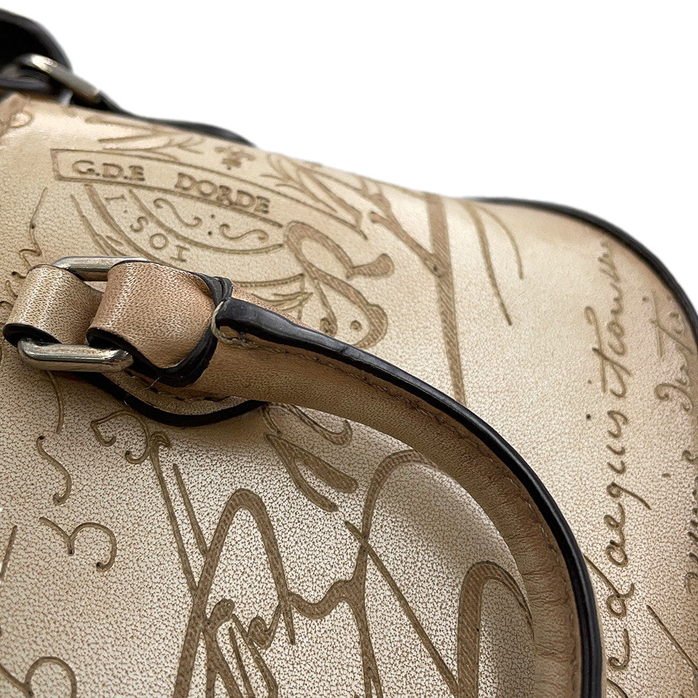 Berluti Calligraphy Jules 2WAY Handbag Beige scritto leather Size Nano