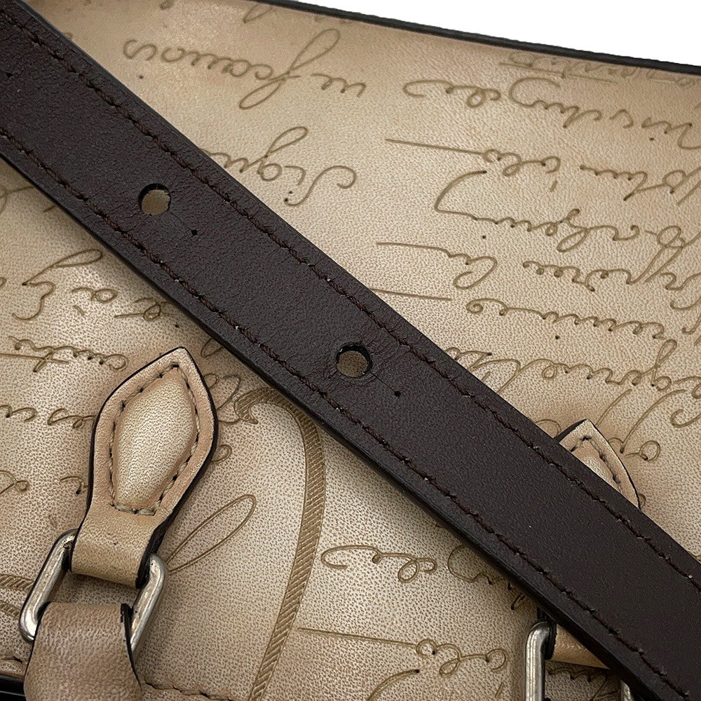 Berluti Calligraphy Jules 2WAY Handbag Beige scritto leather Size Nano