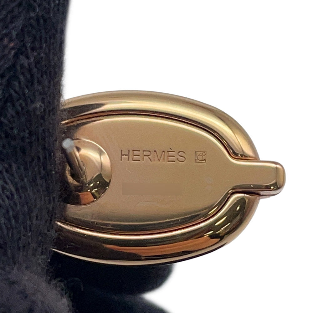 HERMES Maillon Mini Earrings claim Enamel Metal