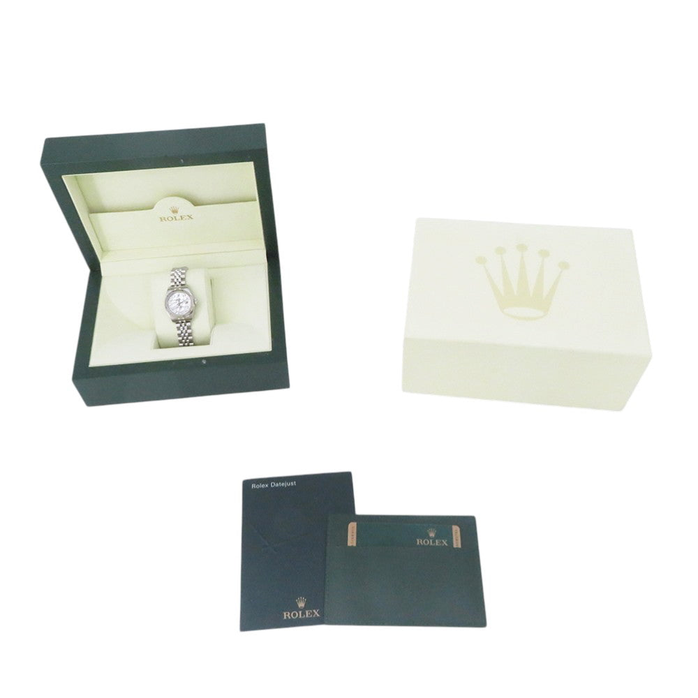 ROLEX Datejust W26mm Stainless Steel K18WG White Shell Dial179174NG