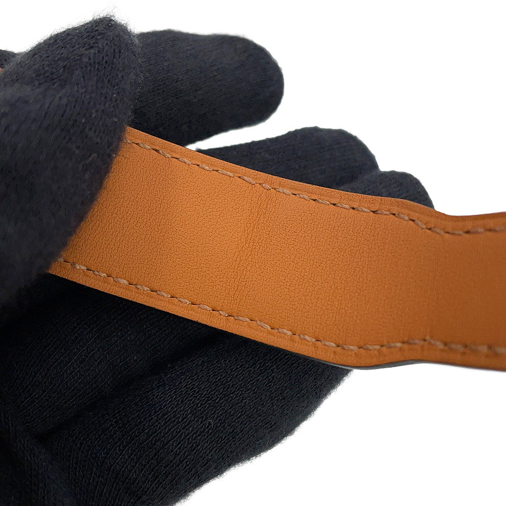 HERMES Bracelet Lenny Size T4 Black Box Calf Leather
